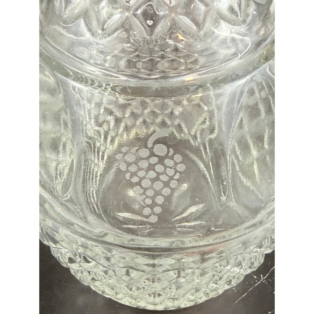 VTG 1970s Princess House Pressed Royal Crown Decanter with Stopper 10